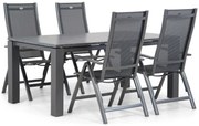 Tuinset 4 personen 180 cm Aluminium/Textileen Grijs Hartman Royal
