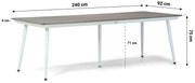 Dining Tuintafel rechthoekig 240 x 92 cm Aluminium/polywood Wit Yala