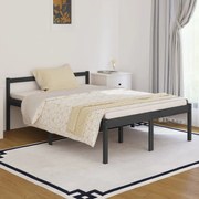 vidaXL Bedframe massief grenenhout grijs 140x190 cm