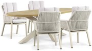 Tuinset 4 personen 200 cm Aluminium/rope Taupe Lifestyle Garden Furniture Verona/Brookline