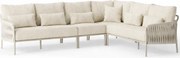 Fiavè hoek loungeset 4 delig Camel sand | Misty rope | Beachy bouclé SUNS
