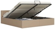 vidaXL Bedframe met opslag hydraulisch kunstleer cappuccino 160x200 cm