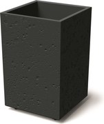 Prosperplast Sierra Square High Beton Effect Zuilpot - Zwart Beton - 60 cm hoog