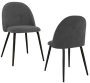 vidaXL Eetkamerstoelen 2 st stof grijs