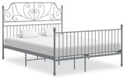 vidaXL Bedframe metaal grijs 140x200 cm