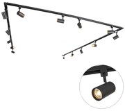 Smart 1-fase railsysteem zwart met 14 spots incl. Wifi GU10 - Iconic Jeana