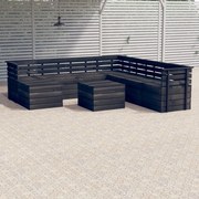 vidaXL 9-delige Loungeset pallet massief grenenhout donkergrijs