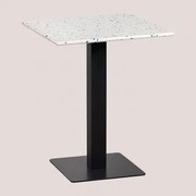 Vierkante Bartafel 60x60 Cm In Praline Terrazzo Ivoorkleurig Terrazzo - Zwart - Sklum