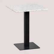 Vierkante Bartafel 60x60 Cm In Praline Terrazzo Wit - Sklum