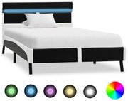 vidaXL Bedframe met LED kunstleer zwart 90x200 cm