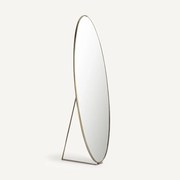 Ovalen spiegel op voet in metaal ijzer, H170cm, Koban