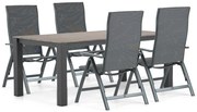 Tuinset 4 personen 180 cm Aluminium/textileen Grijs Hartman Sitges/Valley