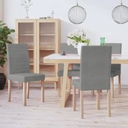 vidaXL Eetkamerstoelen 4 st stof lichtgrijs