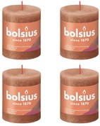 Bolsius Stompkaarsen Shine 4 st rustiek 80x68 mm rustiek roze