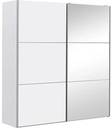 Goossens Kledingkast Easy Storage Sdk, 203 cm breed, 220 cm hoog, 1x 3 paneel schuifdeur li en 1x 3 paneel spiegel schuifdeur re