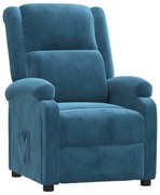 vidaXL Fauteuil verstelbaar fluweel blauw