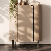Kare Design Tango Ovale Design Kast Beige Leer - 80x40x115cm.