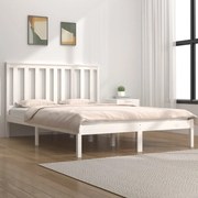 vidaXL Bedframe massief grenenhout wit 120x190 cm 4FT Small Double