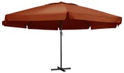 vidaXL Parasol met aluminium paal 600 cm terracottakleurig