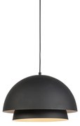 Scandinavische hanglamp zwart met wit 2-laags - Claudius