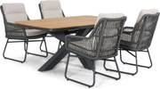 Tuinset 4 personen 180 cm Rope Grijs Lifestyle Garden Furniture Vicente/Camila