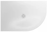 Crosswater Creo Offset Douchebak - 120x80x2.5cm - kwartrond - rechts - wit CRQ800X1200RHW