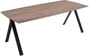 Goossens Excellent Eettafel Floyd, Semi rechthoekig 200 x 100 cm met split