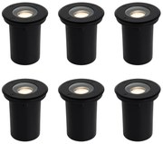 Set van 6 Moderne buiten grondspots zwart 35 mm verstelbaar IP65 - Delux Modern GU10 IP65 Buitenverlichting