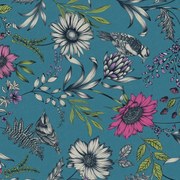 DUTCH WALLCOVERINGS Behang Botanical Bird blauw