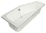 Xenz Lagoon compact ligbad - 170x75cm - met overloop - zonder afvoer - Hoekopstelling rechts - Acryl Edelweiss mat 6983-03