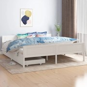 vidaXL Bedframe met 2 lades massief grenenhout wit 180x200 cm