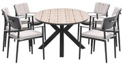 Garden Impressions Dane tuinset 7-delig - Tulli tuintafel 220x115xH75 cm - light teak vironwood