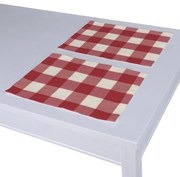 Dekoria Placemats 2 st., wit-rood ruit, 30 x 40 cm