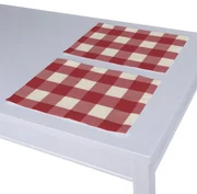 Dekoria Placemats 2 st., wit-rood ruit, 30 x 40 cm