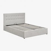 Bed Met Opklapbare Boxspring Abiel Stof Szary & 160 X 200 Cm - Sklum