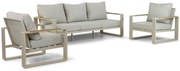 Stoel en Bank Loungeset 5 personen Aluminium/Polywood (teakfinish) Taupe  Lifestyle Garden Furniture Lezo