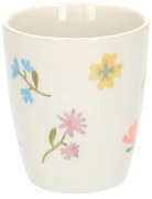 Beker, steengoed, kleine bloemetjes,Ø 7,5 cm