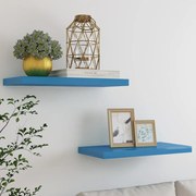 vidaXL Wandschappen zwevend 2 st 60x23,5x3,8 cm MDF blauw