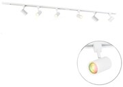 Smart railsysteem met 6 spots wit 1-fase 200cm incl. Wifi GU10 - Iconic Jeana