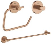 GROHE Essentials accessoireset 3-delig met handdoekhouder, handdoekhaak en toiletrolhouder zonder klep Brushed warm sunset sw98979/sw99003/sw99027/