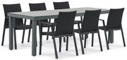 Tuinset 6 personen 220 cm Aluminium/textileen Grijs Osmen Joliet/Porto