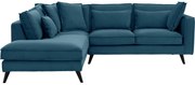 Goossens Bank Suite blauw, stof, 2-zits, elegant chic met ligelement links