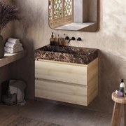 Fontana Dark Emperador badkamermeubel beach eiken 80cm zonder kraangat