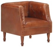 vidaXL Fauteuil echt leer bruin