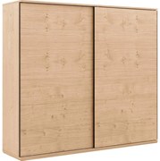 Goossens Excellent Kledingkast Nature, 250 cm breed, 223 cm hoog, 2 hout schuifdeuren