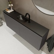 Mondiaz Ture 120cm toiletmeubel dark grey met wastafel urban midden 1 kraangat