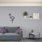 Homemania Wanddecoratie flamingo 31x50 cm staal zwart