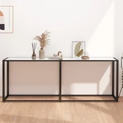 vidaXL Wandtafel 200x35x75,5 cm gehard glas witmarmerkleurig
