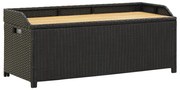 vidaXL Tuinopbergbank 120 cm poly rattan zwart