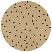 vidaXL Vloerkleed handgemaakt met print polkadot 90 cm jute